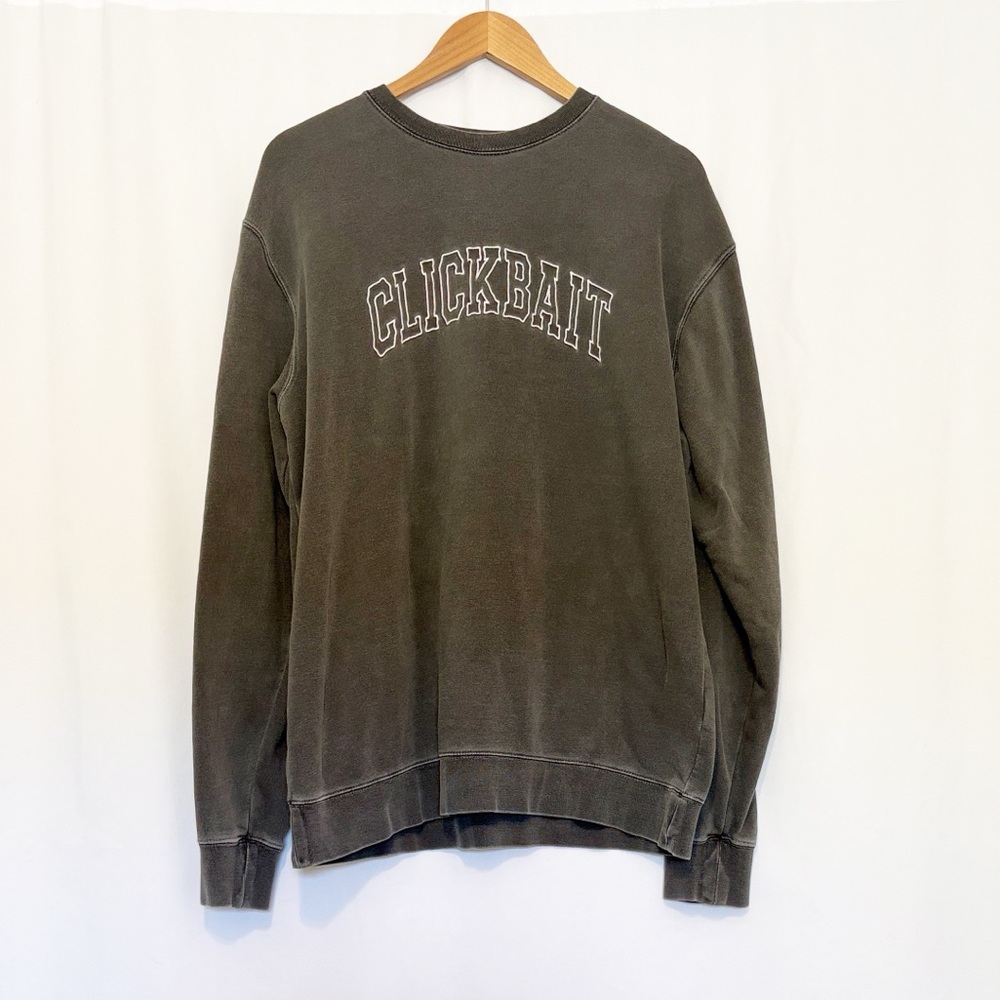 David Dobrik Fanjoy Clickbait Gray Crewneck Sweatshirt‎ size Large